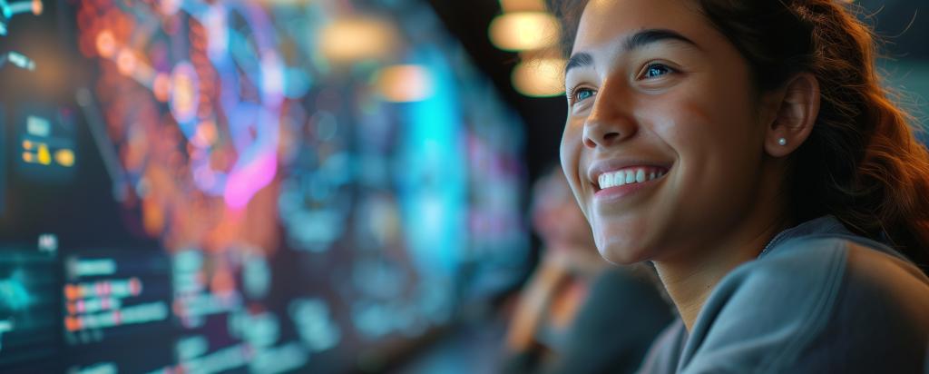 Student looking at computer screen