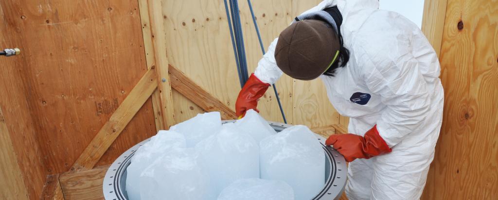 Collecting ice Antarctica