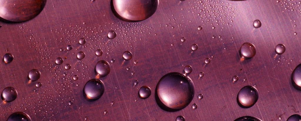 Water droplets on surface