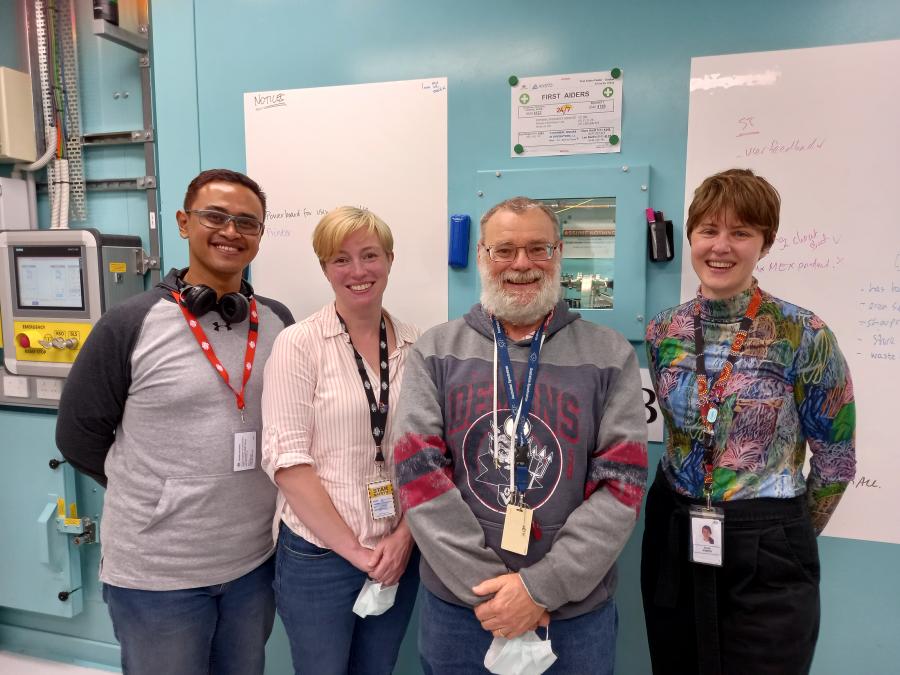 Scientists in the MEX1 user cabin