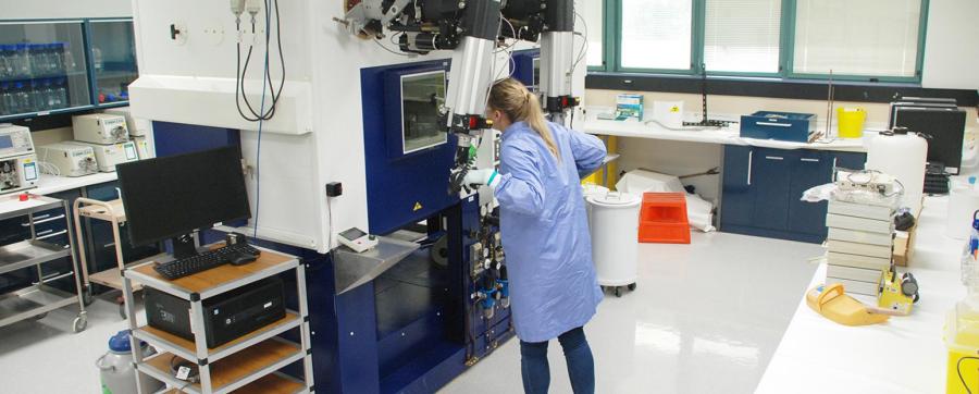 Scientist developing radioisotopes